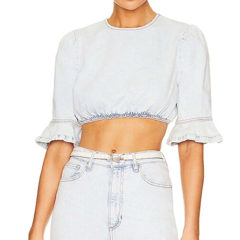 Women's Light Blue Crop Top